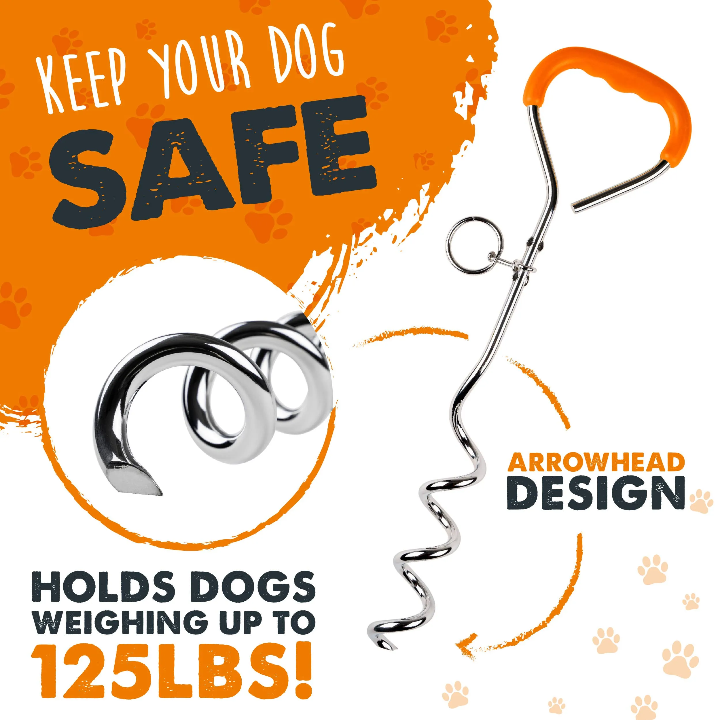 Mighty Paw - Durable Dog Tie Out Stake for Secure Outdoor Play