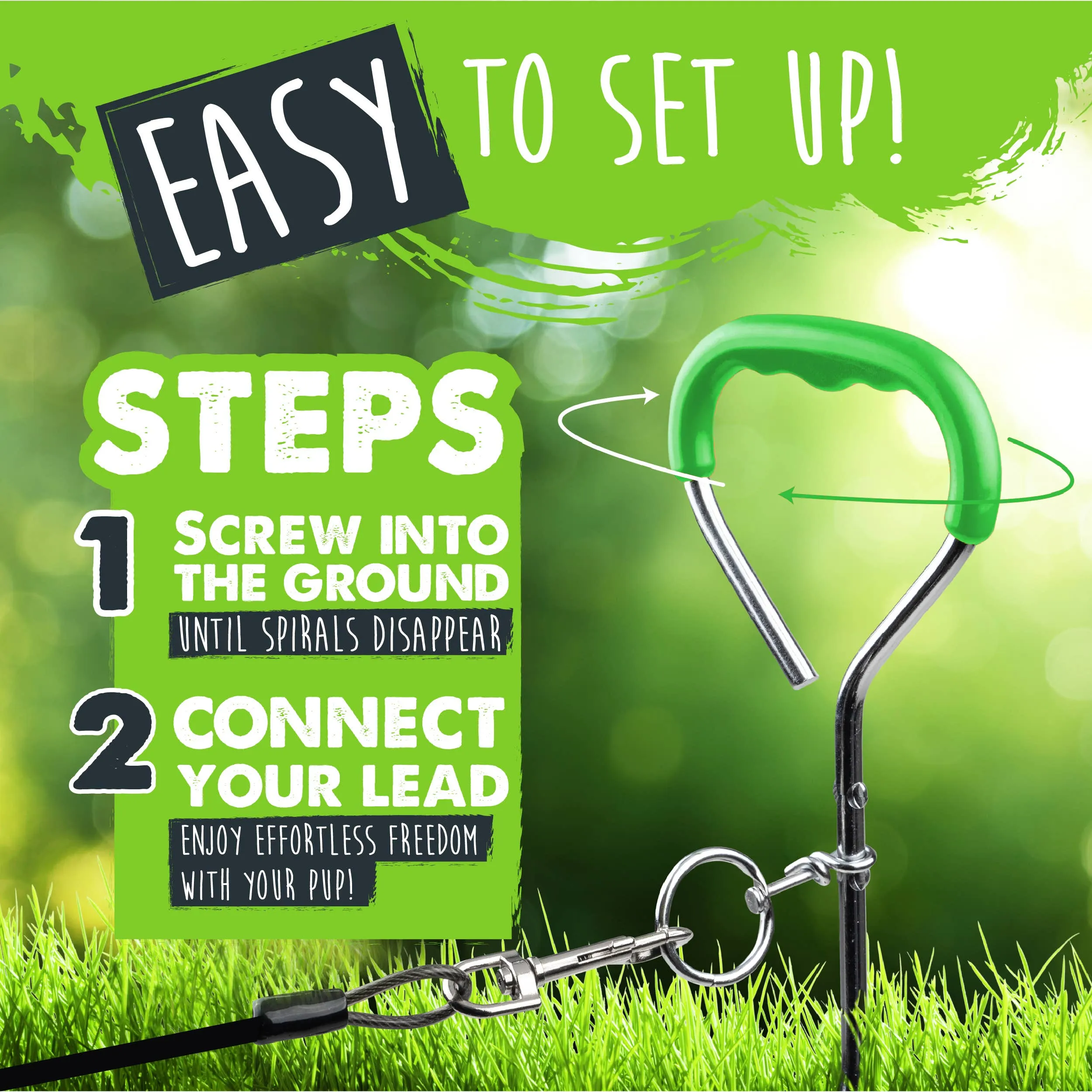 Mighty Paw - Durable Dog Tie Out Stake for Secure Outdoor Play