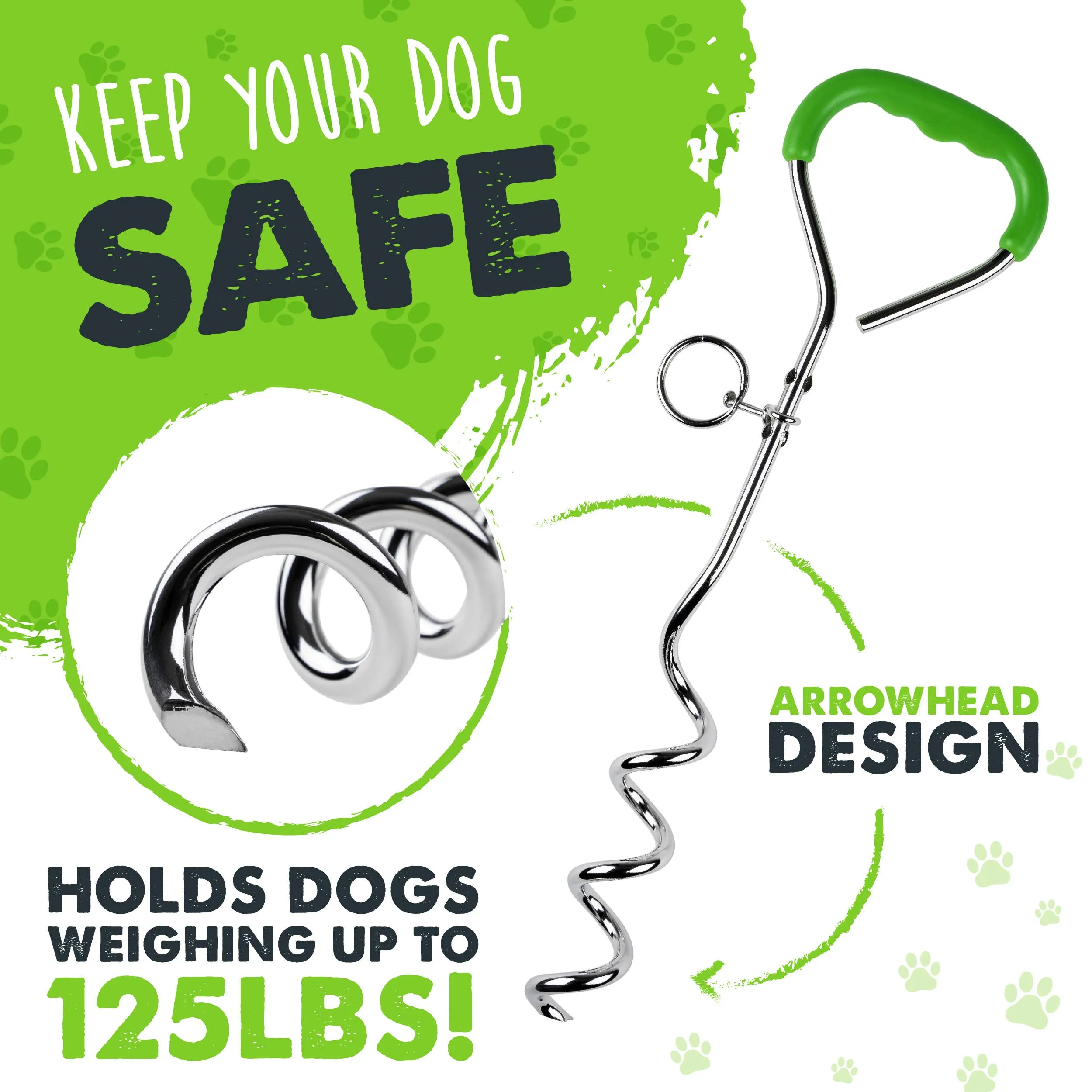 Mighty Paw - Durable Dog Tie Out Stake for Secure Outdoor Play