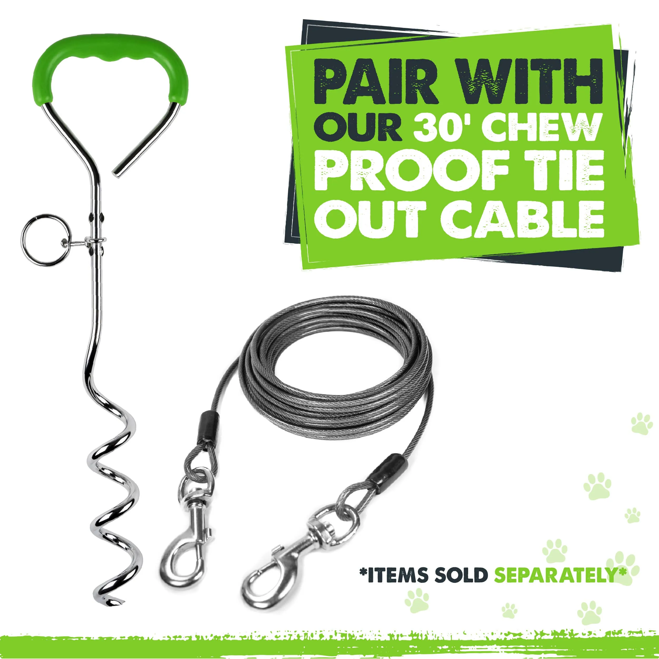 Mighty Paw - Durable Dog Tie Out Stake for Secure Outdoor Play
