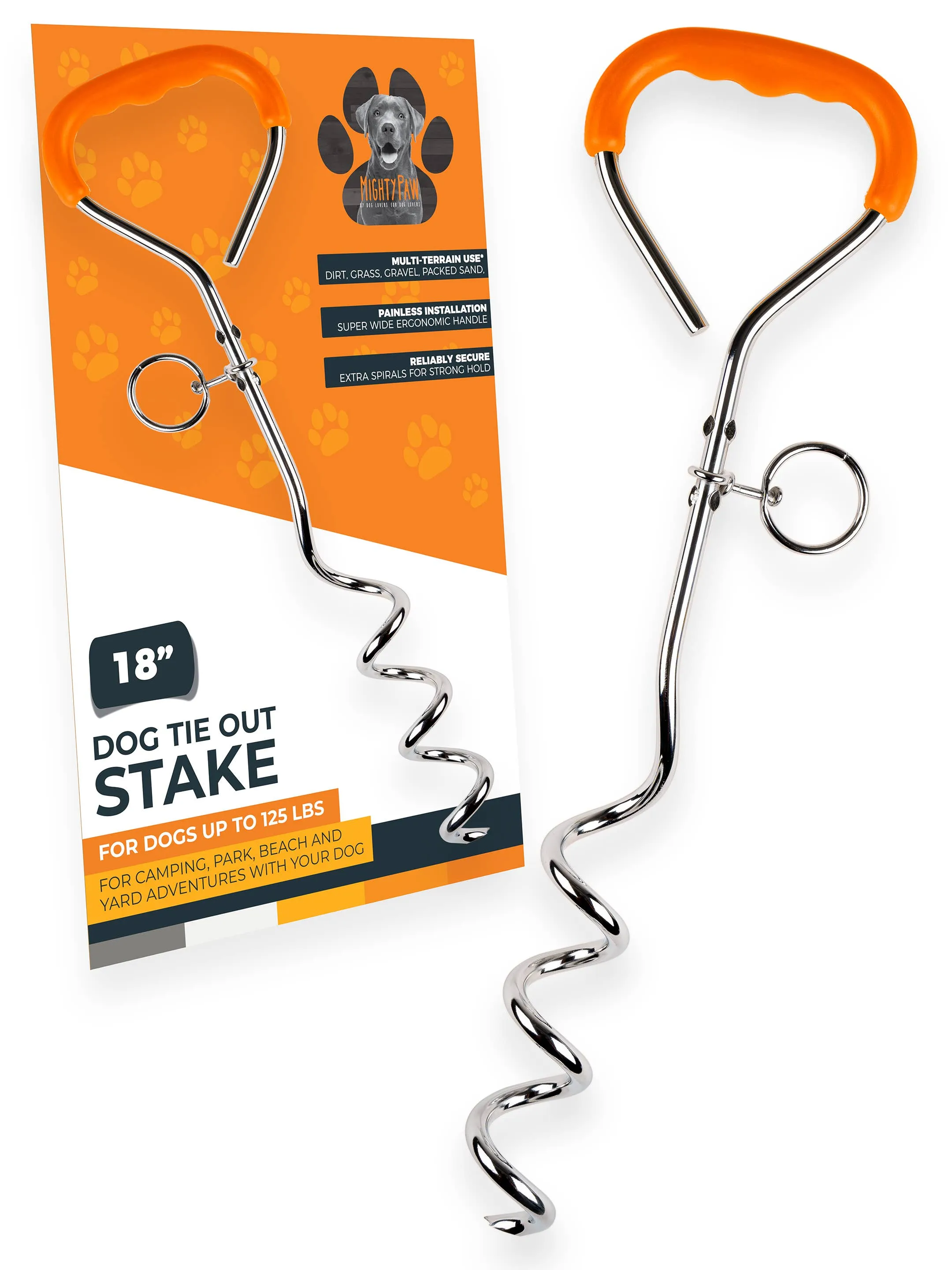 Mighty Paw - Durable Dog Tie Out Stake for Secure Outdoor Play