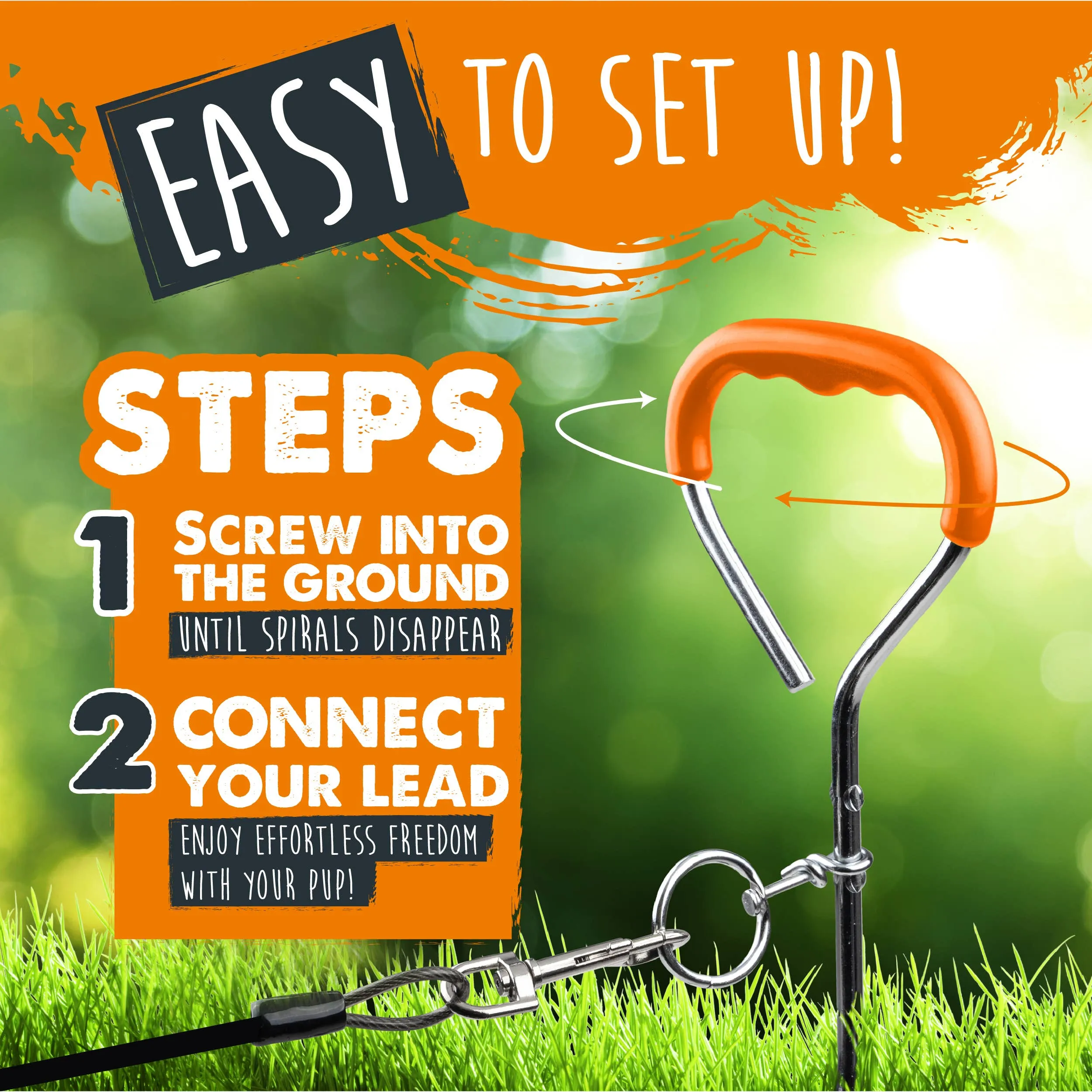 Mighty Paw - Durable Dog Tie Out Stake for Secure Outdoor Play