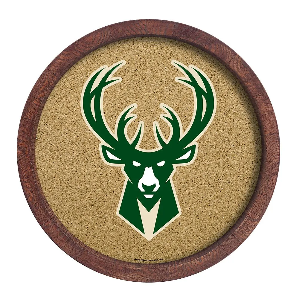 Milwaukee Bucks: "Faux" Barrel Framed Cork Board