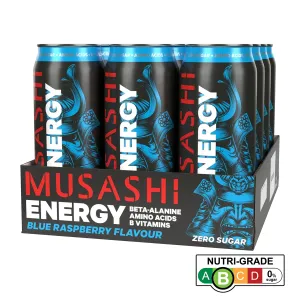 Musashi Energy Drink 500ml x 12 Blue Raspberry [BBD MAY 2025]