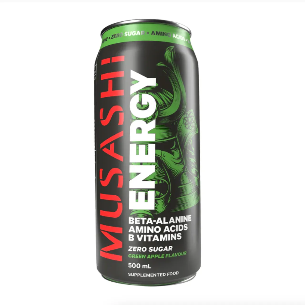 Musashi Energy Drink 500ml x 12 Green Apple [BBD MAR 2025]