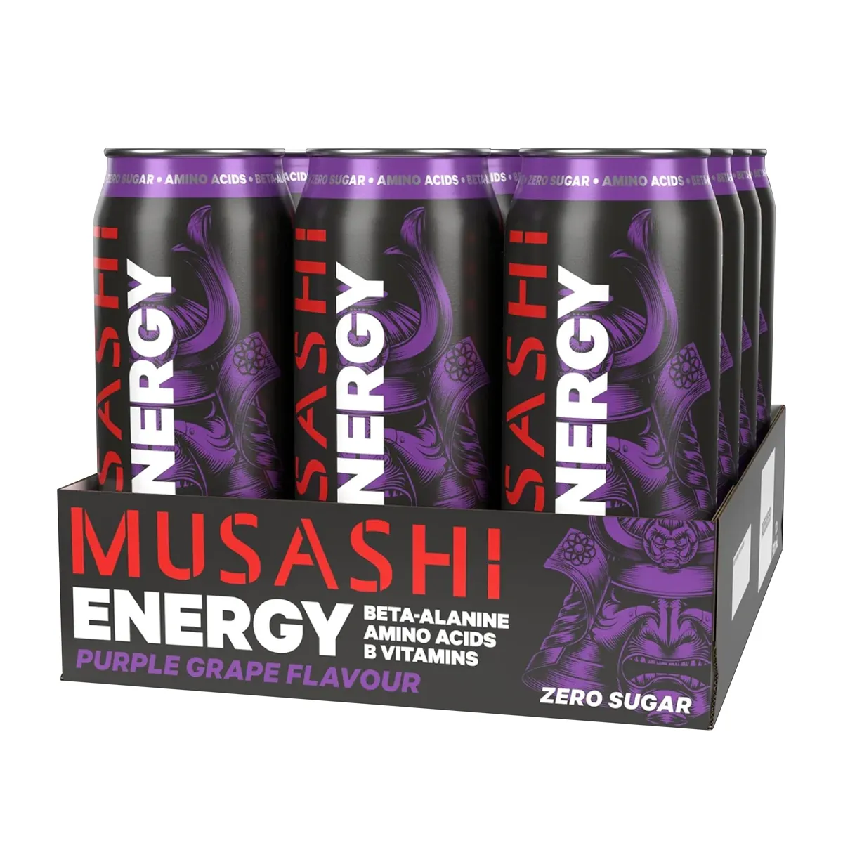 Musashi Energy Drink 500ml x 12 (Purple Grape) Focus | Performance | Energy | Pre-Workout