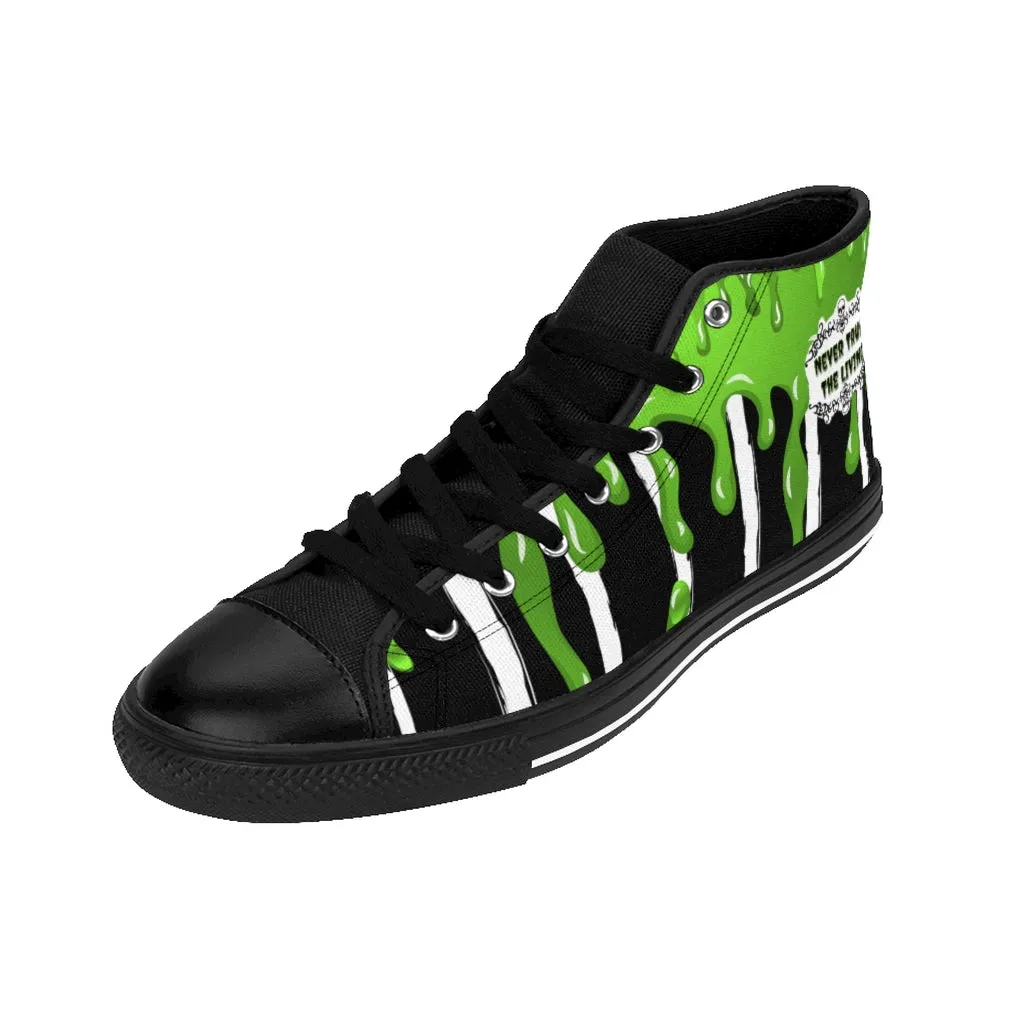 Never Trust the Living Women's High-top Sneakers / Beetlejuice / Slim / All Over Print