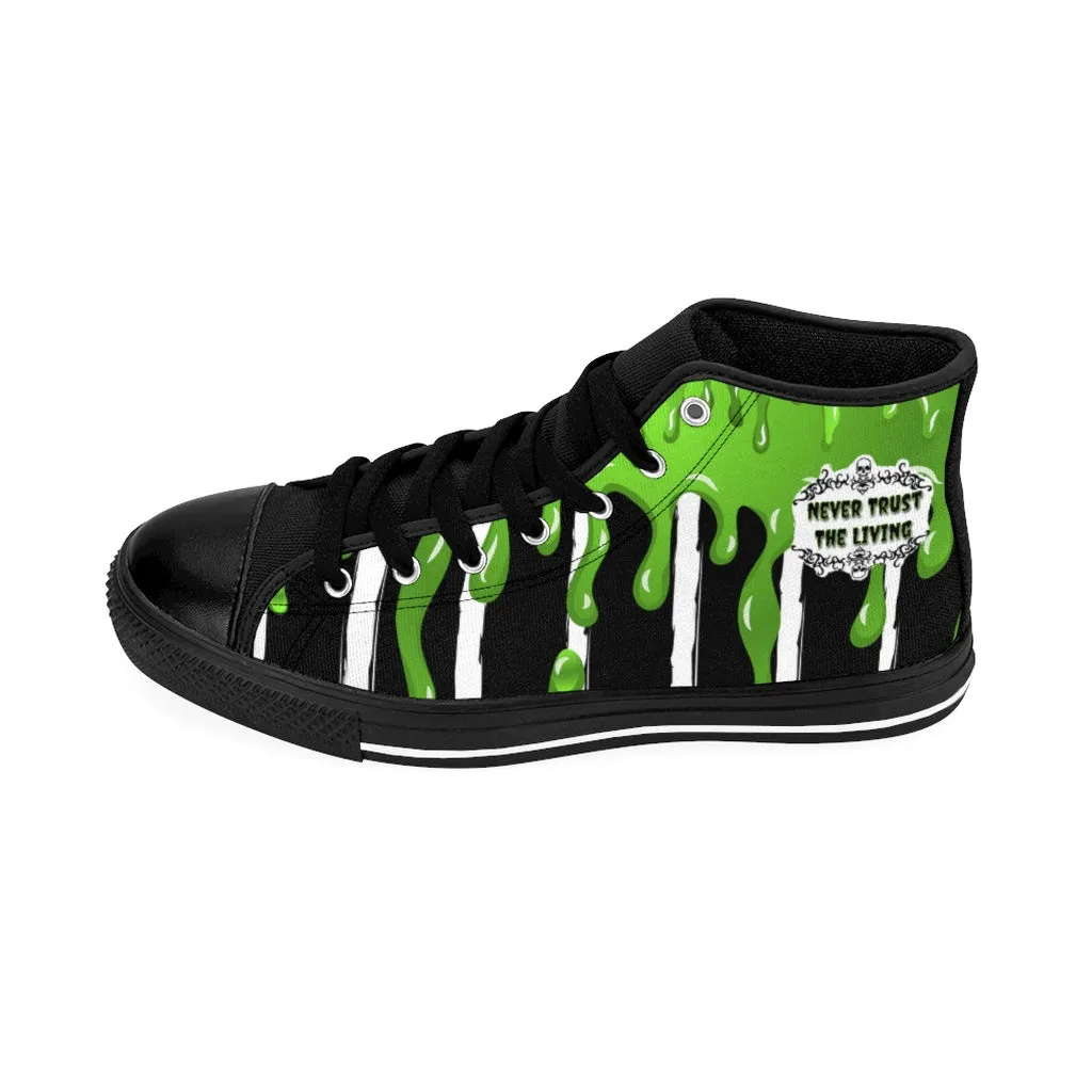 Never Trust the Living Women's High-top Sneakers / Beetlejuice / Slim / All Over Print