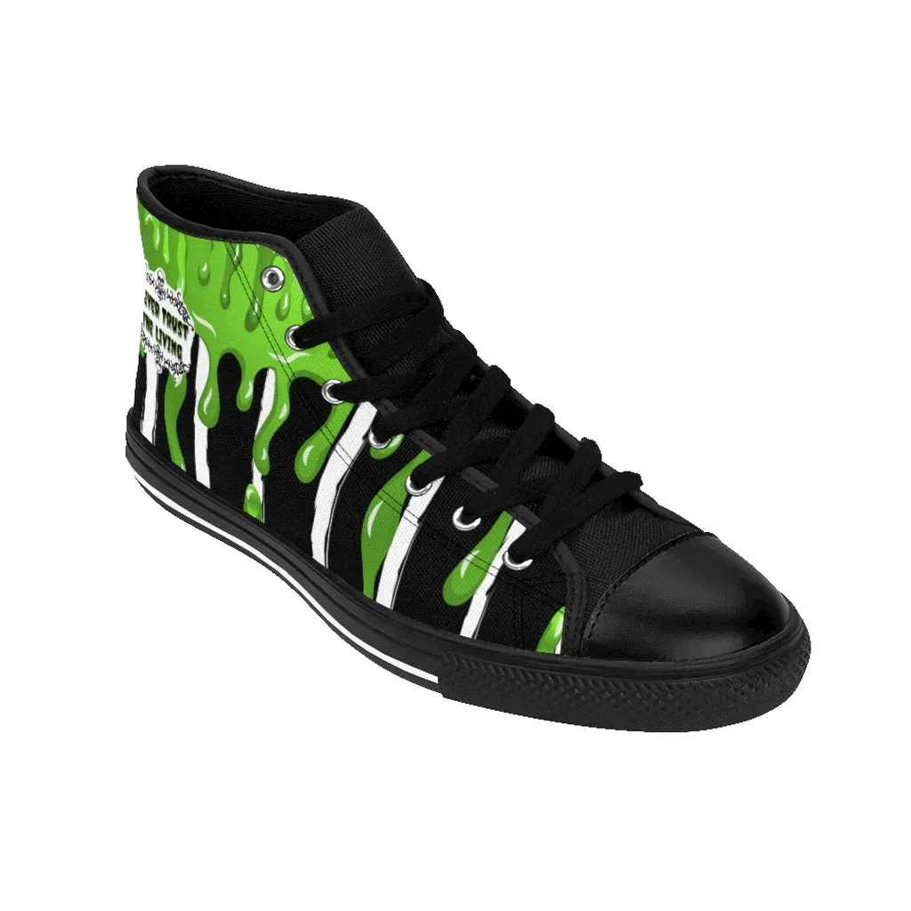 Never Trust the Living Women's High-top Sneakers / Beetlejuice / Slim / All Over Print