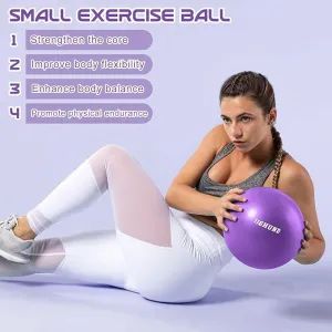 New 25cm Pilates Ball, 9,8 Inch Small Exercise Ball Mini Yoga Ball Gym Ball for Home Gym Pilates, Yoga, Balance, Core Training, Stability, Stretching with Inflation Straw