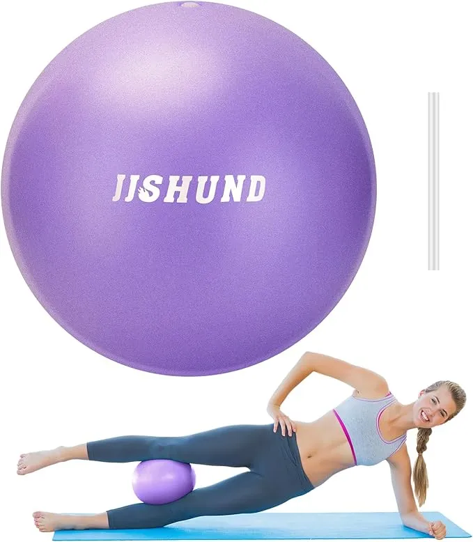 New 25cm Pilates Ball, 9,8 Inch Small Exercise Ball Mini Yoga Ball Gym Ball for Home Gym Pilates, Yoga, Balance, Core Training, Stability, Stretching with Inflation Straw