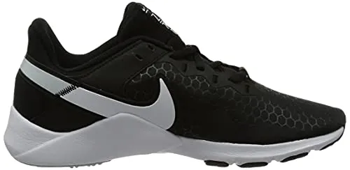 Nike Women's W Legend Essential 2 Black/White-Pure Platinum Running Shoe-4 Kids UK (CQ9545-001)
