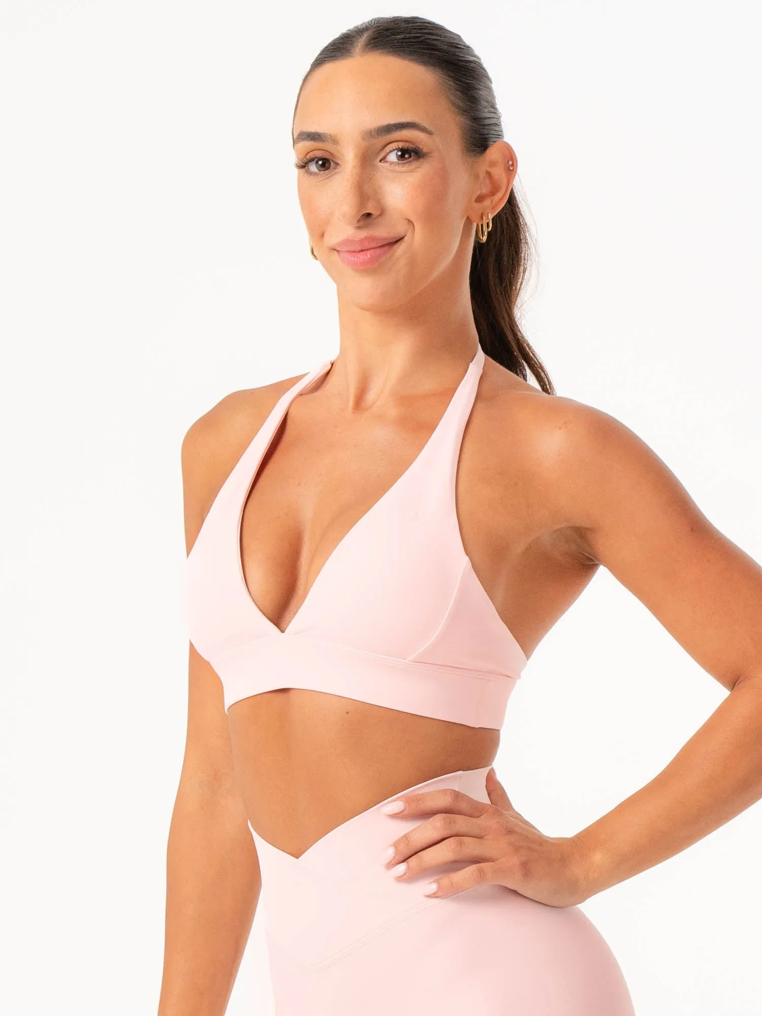 NKD Halter Sports Bra - Pink Musk