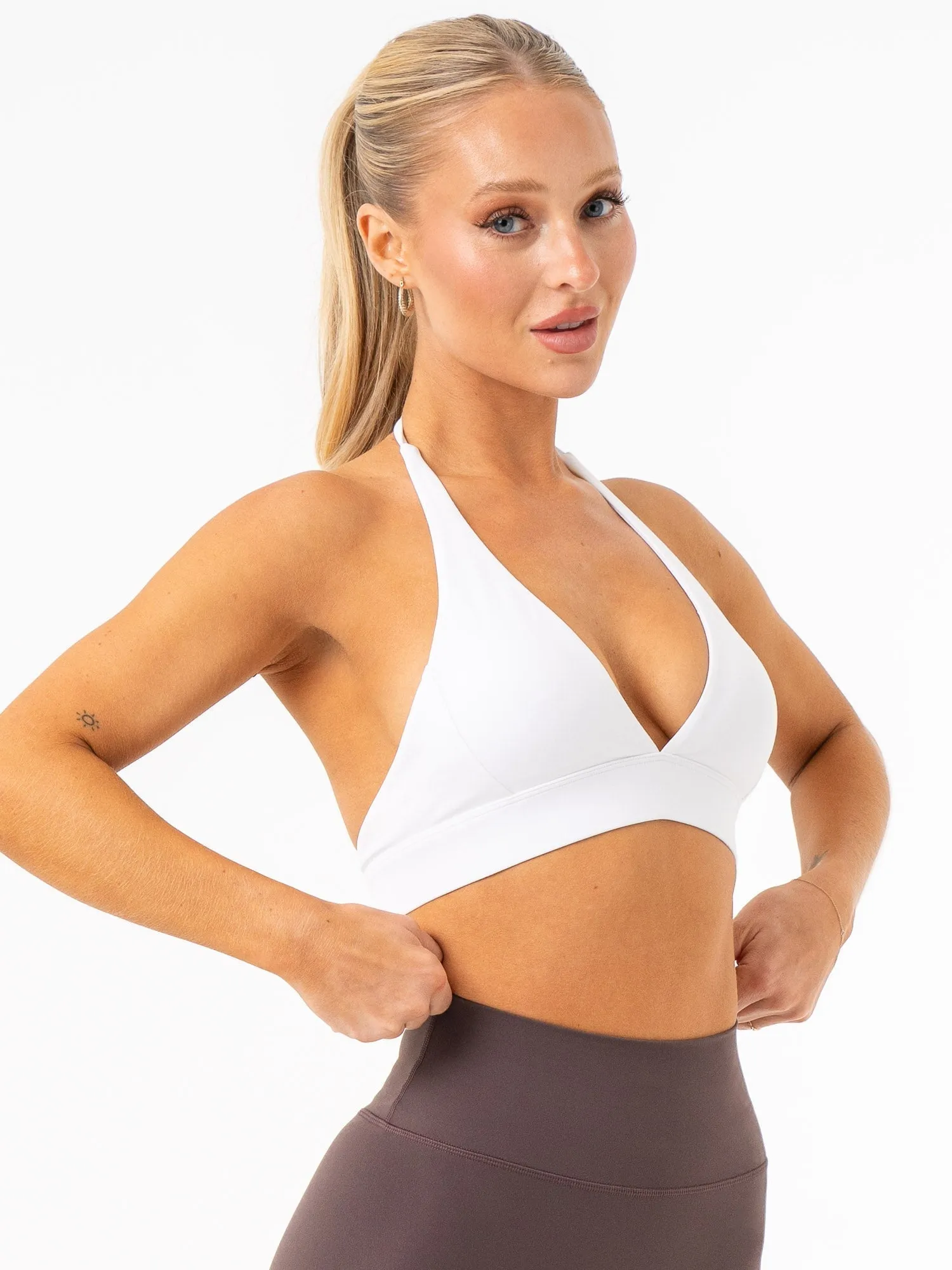 NKD Halter Sports Bra - White
