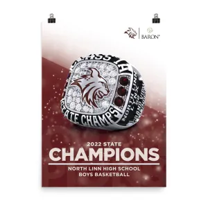 North Linn High School Boys Basketball 2022 Championship Poster (18 x 24)