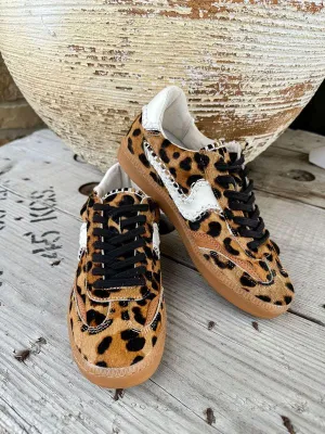 Notice Stitch Dk Leopard Calf Hair Sneaker
