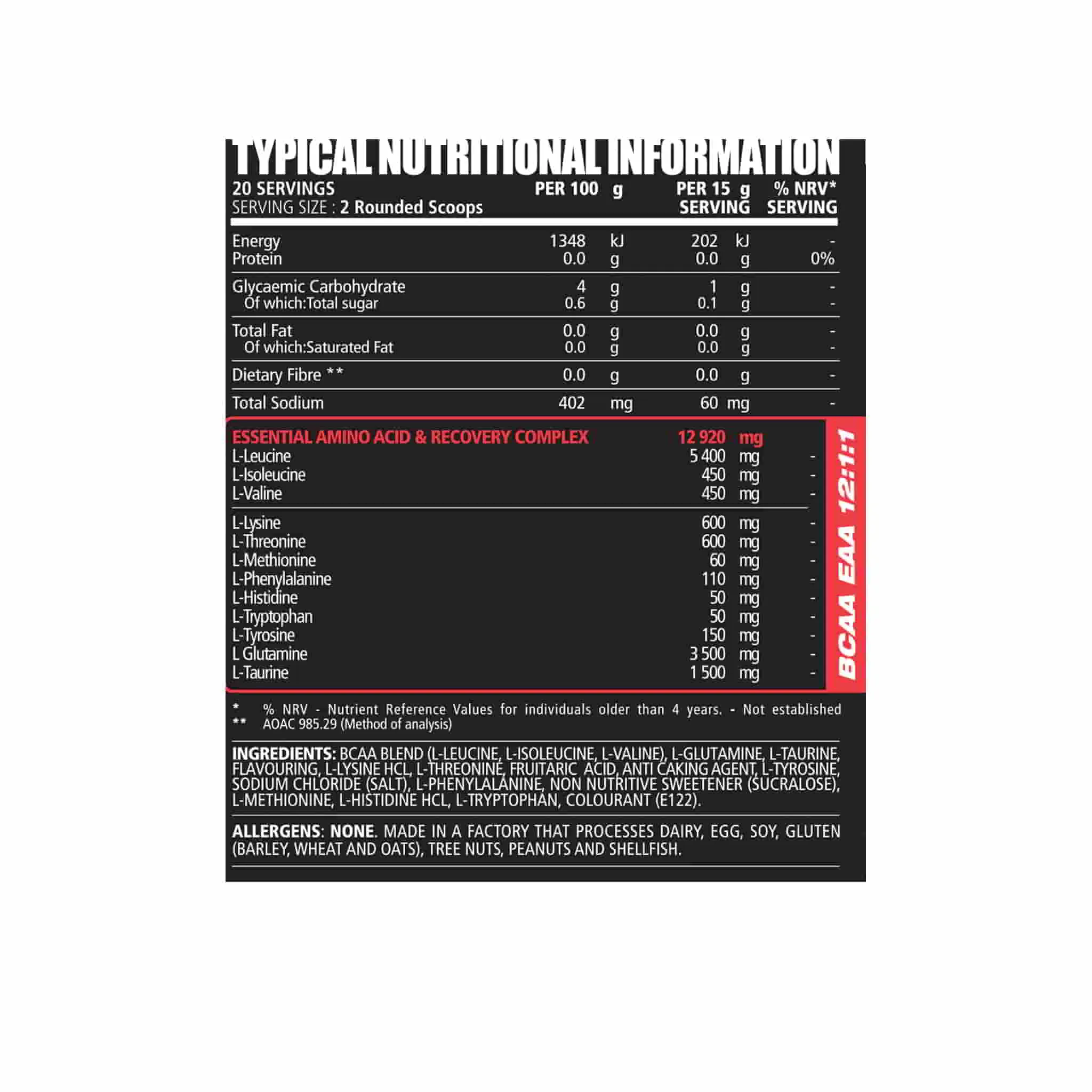 NPL BCAA EAA 20 Serving