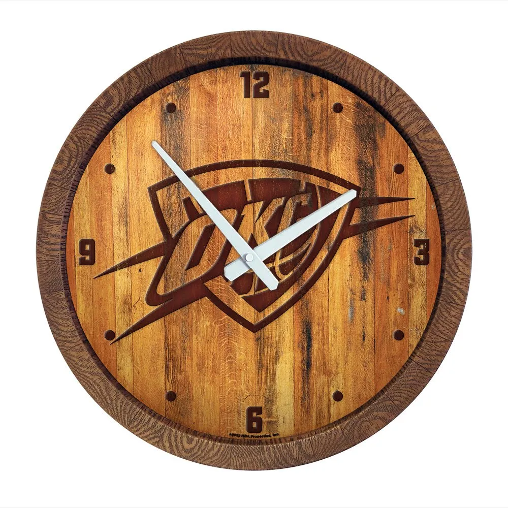 Oklahoma City Thunder: "Faux" Barrel Top Clock