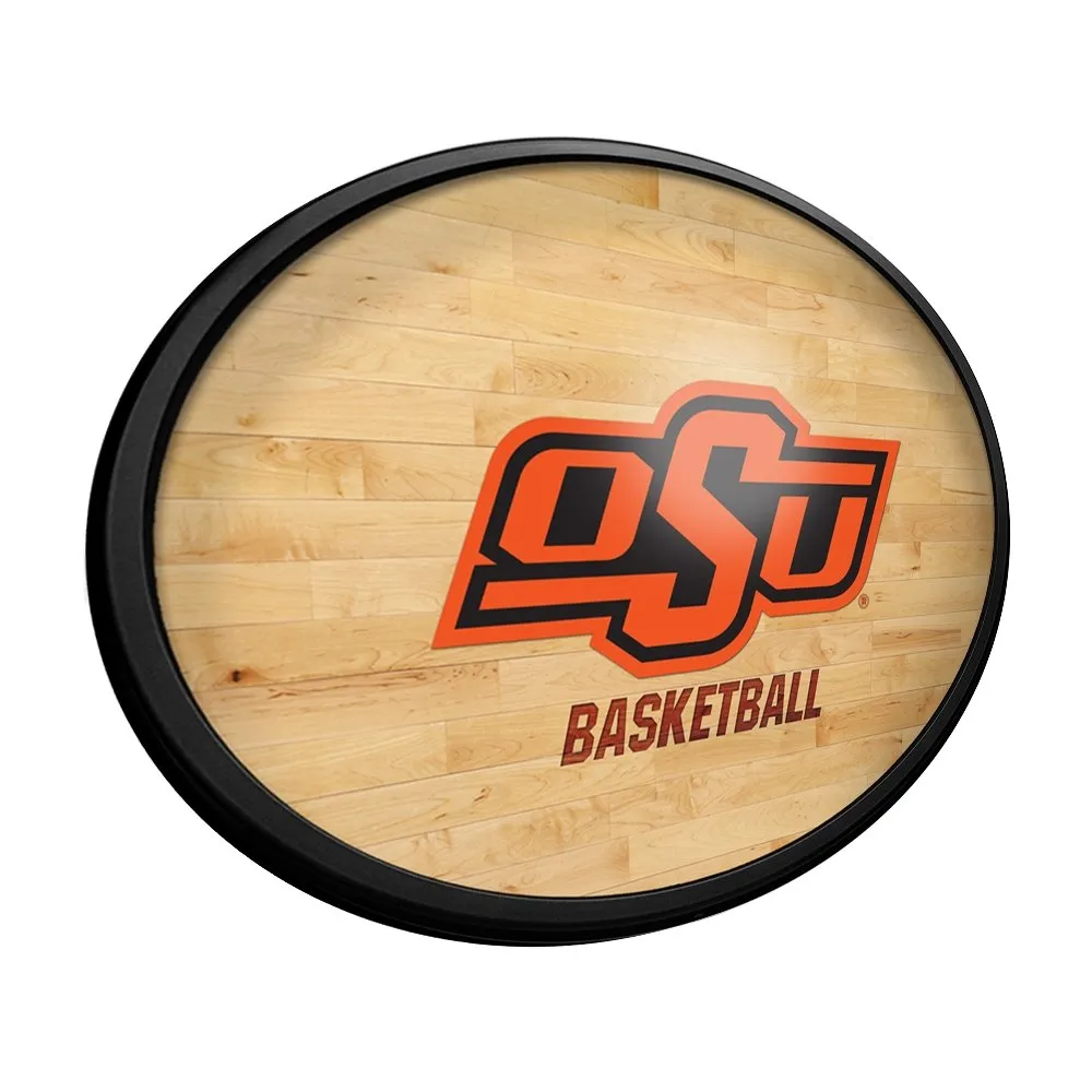 Oklahoma State Cowboys: Hardwood - Oval Slimline Lighted Wall Sign