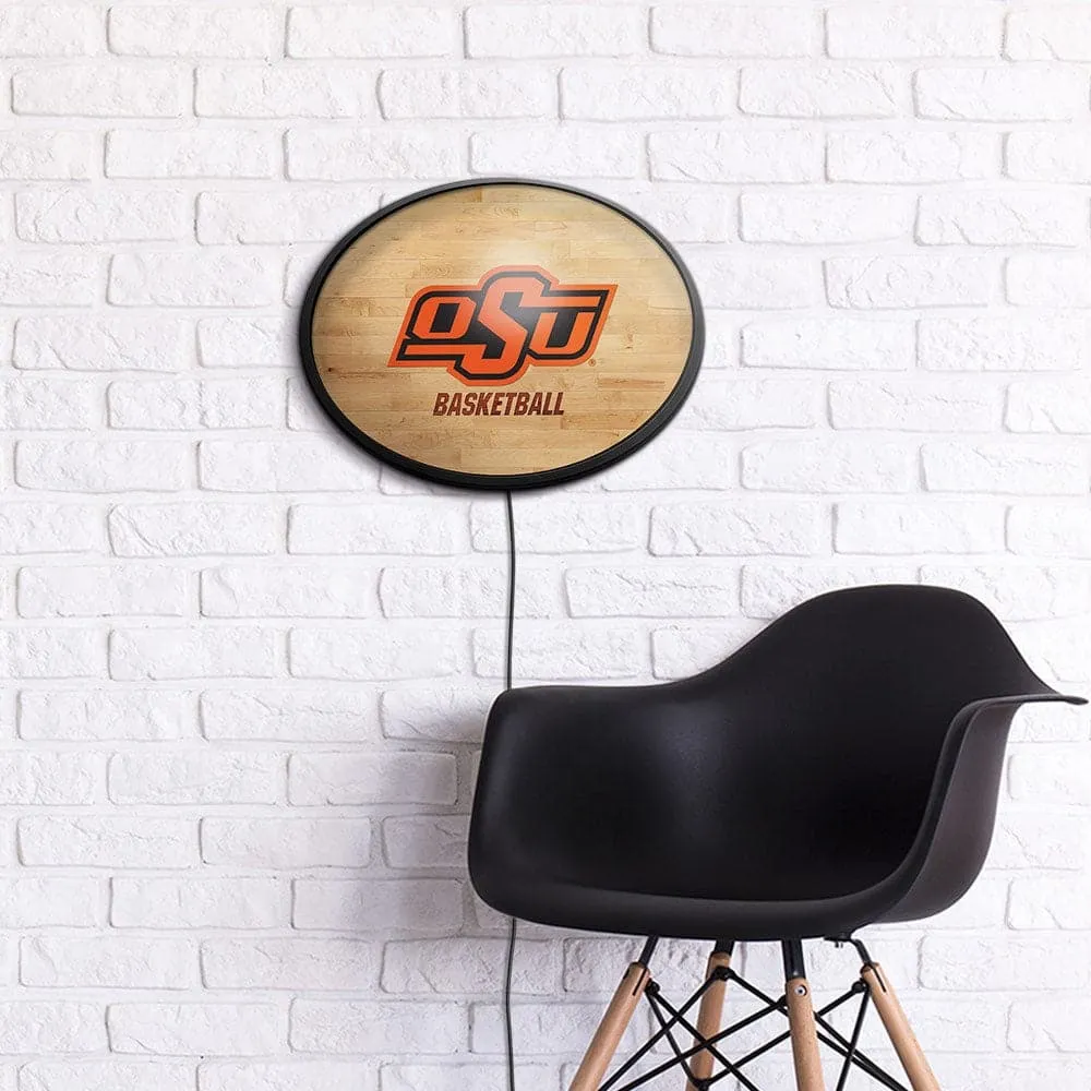 Oklahoma State Cowboys: Hardwood - Oval Slimline Lighted Wall Sign