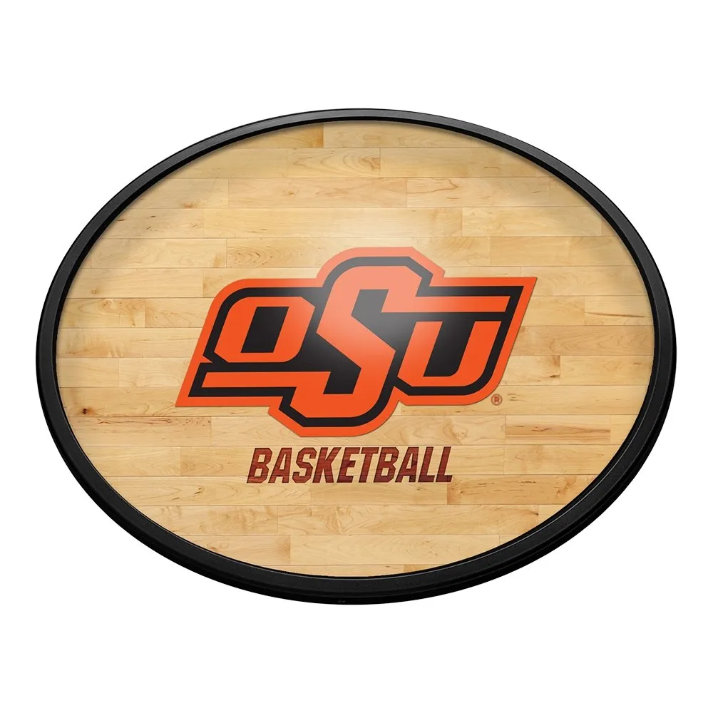 Oklahoma State Cowboys: Hardwood - Oval Slimline Lighted Wall Sign