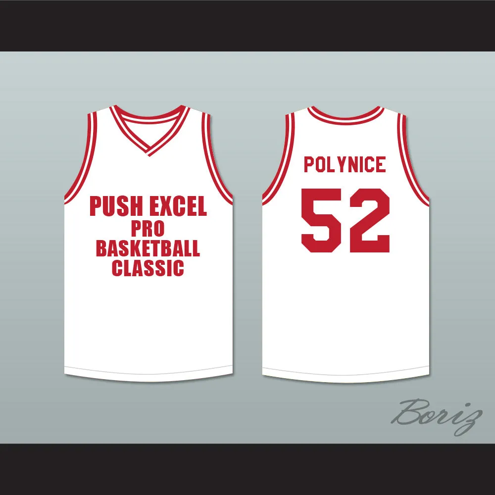 Olden Polynice 52 Push Excel Pro Basketball Classic White Basketball Jersey 1988 Charity Event