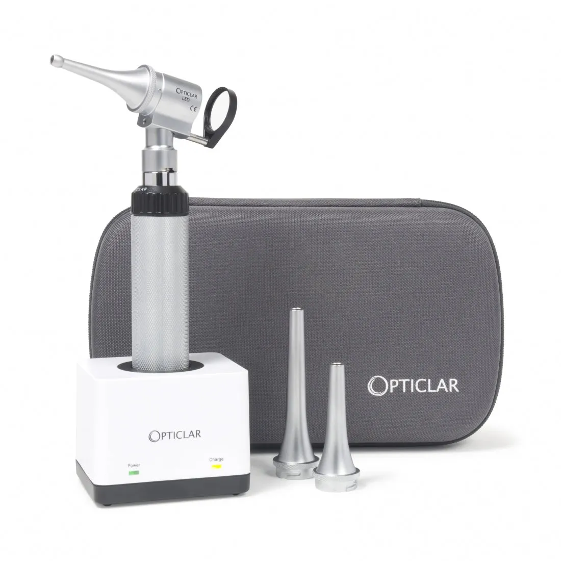 Opticlar - Veterinary Slit Otoscope Set - 1 ADAPT Lithium Rechargeable Handle, Single Port Charger