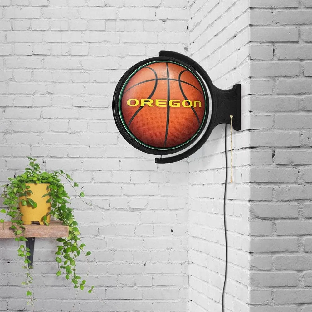 Oregon Ducks: Basketball - Original Round Rotating Lighted Wall Sign