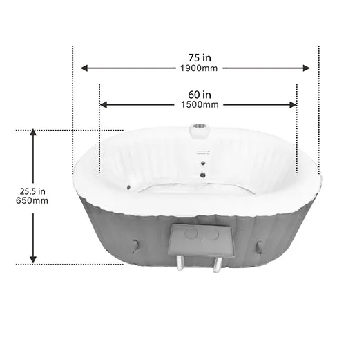 Oval Blue Inflatable Hot Tub With Drink Tray and Cover - 2 Person - 145 Gallon I SPAFAIR