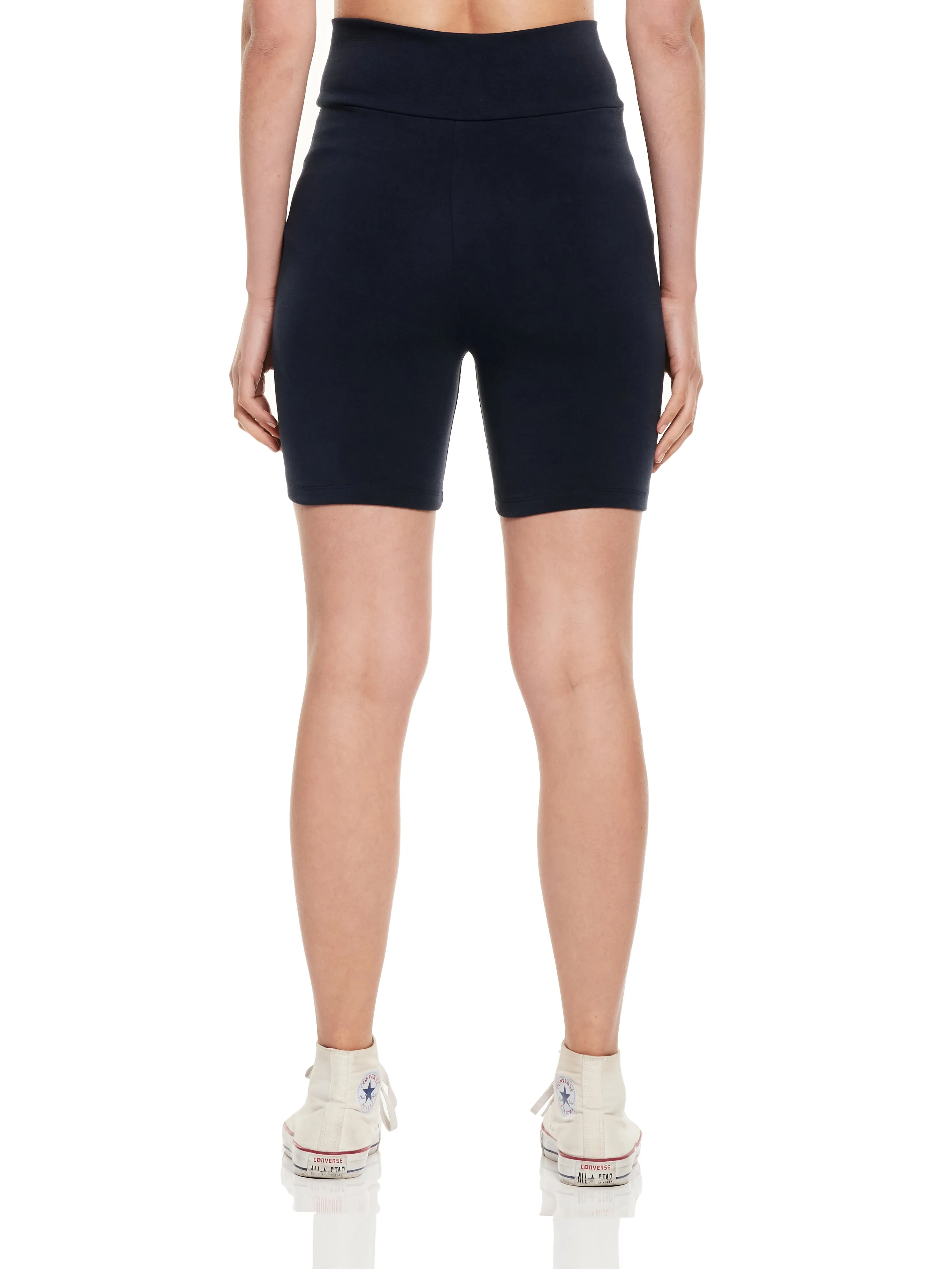 Overlapped Waist Cotton Spandex Interlock Shorts