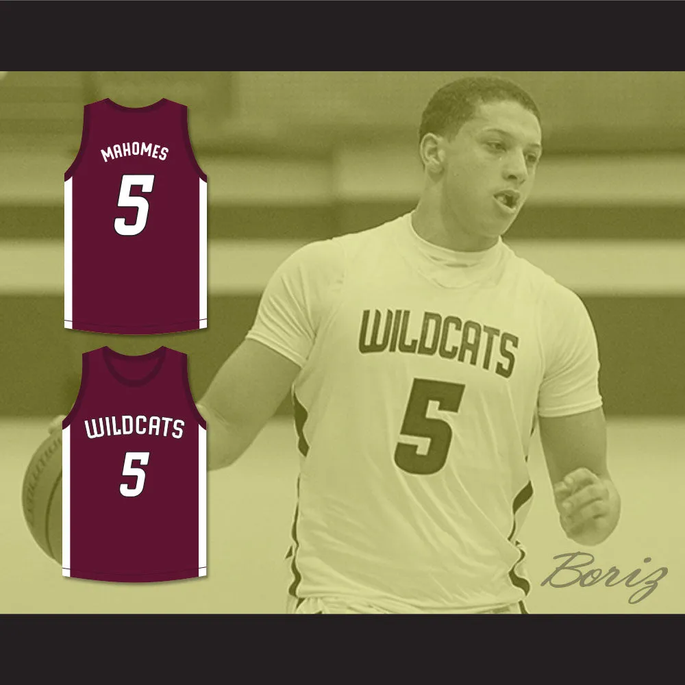 Patrick Mahomes 5 Whitehouse High School Wildcats Maroon Basketball Jersey 2