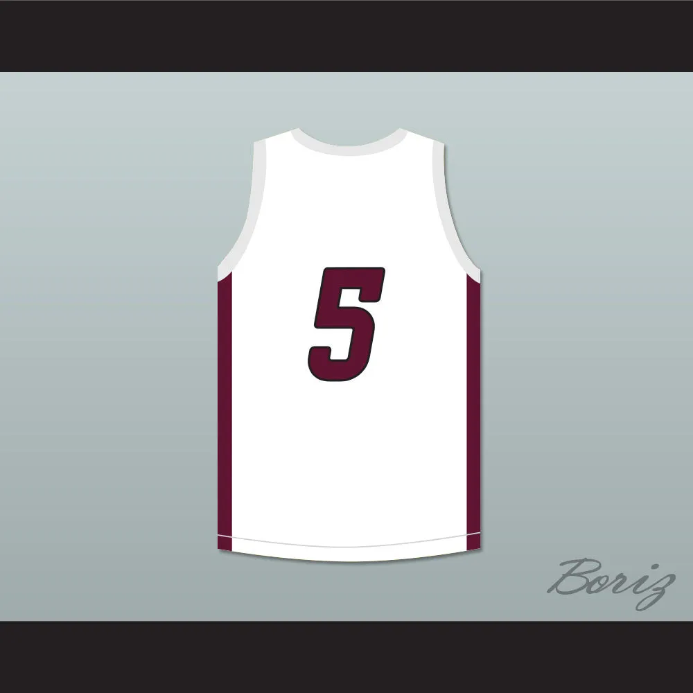 Patrick Mahomes 5 Whitehouse High School Wildcats White Basketball Jersey 1