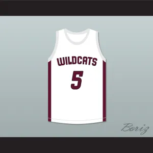 Patrick Mahomes 5 Whitehouse High School Wildcats White Basketball Jersey 1