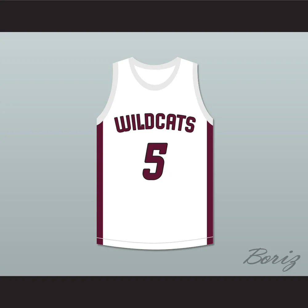 Patrick Mahomes 5 Whitehouse High School Wildcats White Basketball Jersey 1