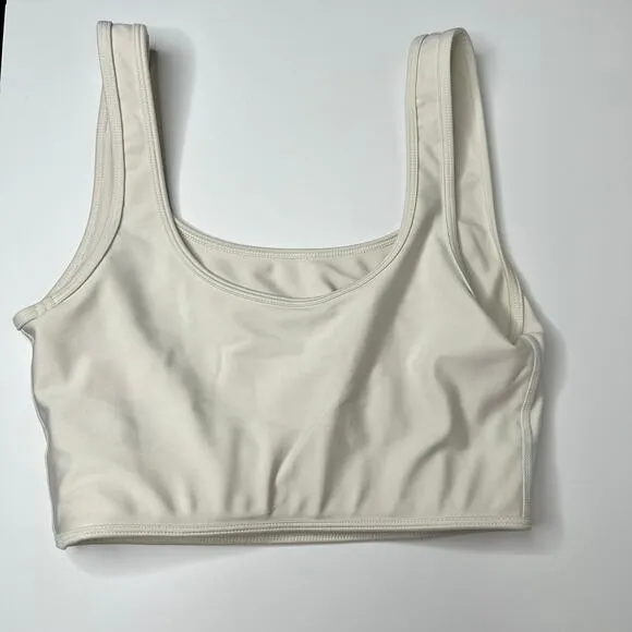 PE nation Grand Stand Sports Bra in Pristine Cream Womens Small