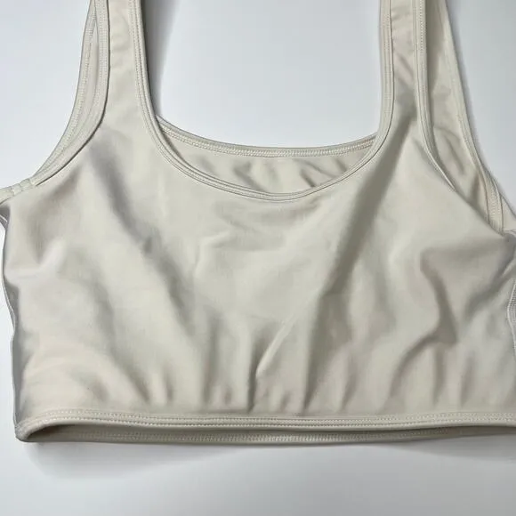 PE nation Grand Stand Sports Bra in Pristine Cream Womens Small