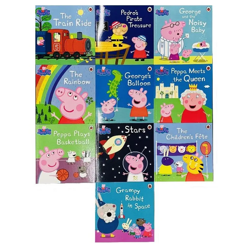 Peppa Pig Yellow Bag 10 Books Collection Set including CD (The Train Ride, Pedro’s Pirate Treasure)