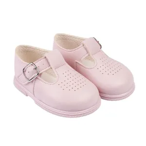 Pink T-Bar Hard Sole Shoes