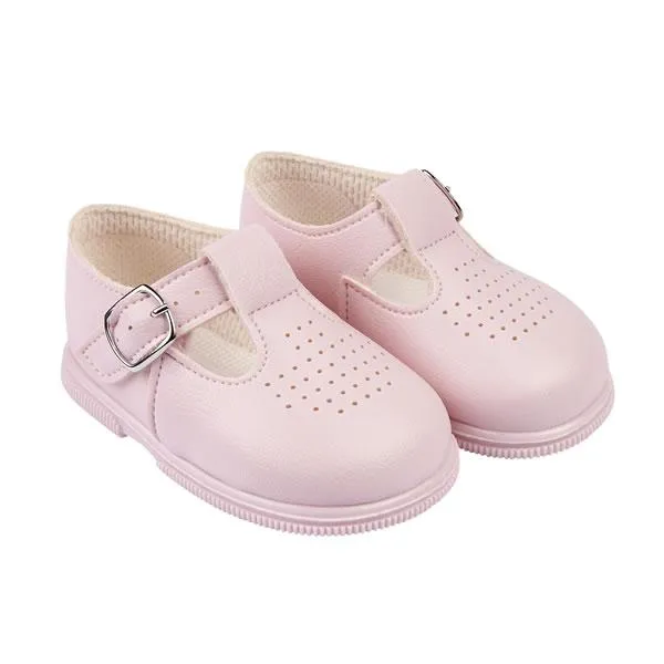 Pink T-Bar Hard Sole Shoes