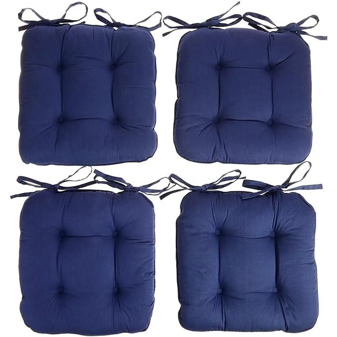 Popular Home Seat Cushion Pad, 2 Count (Pack of 1), Merida Navy