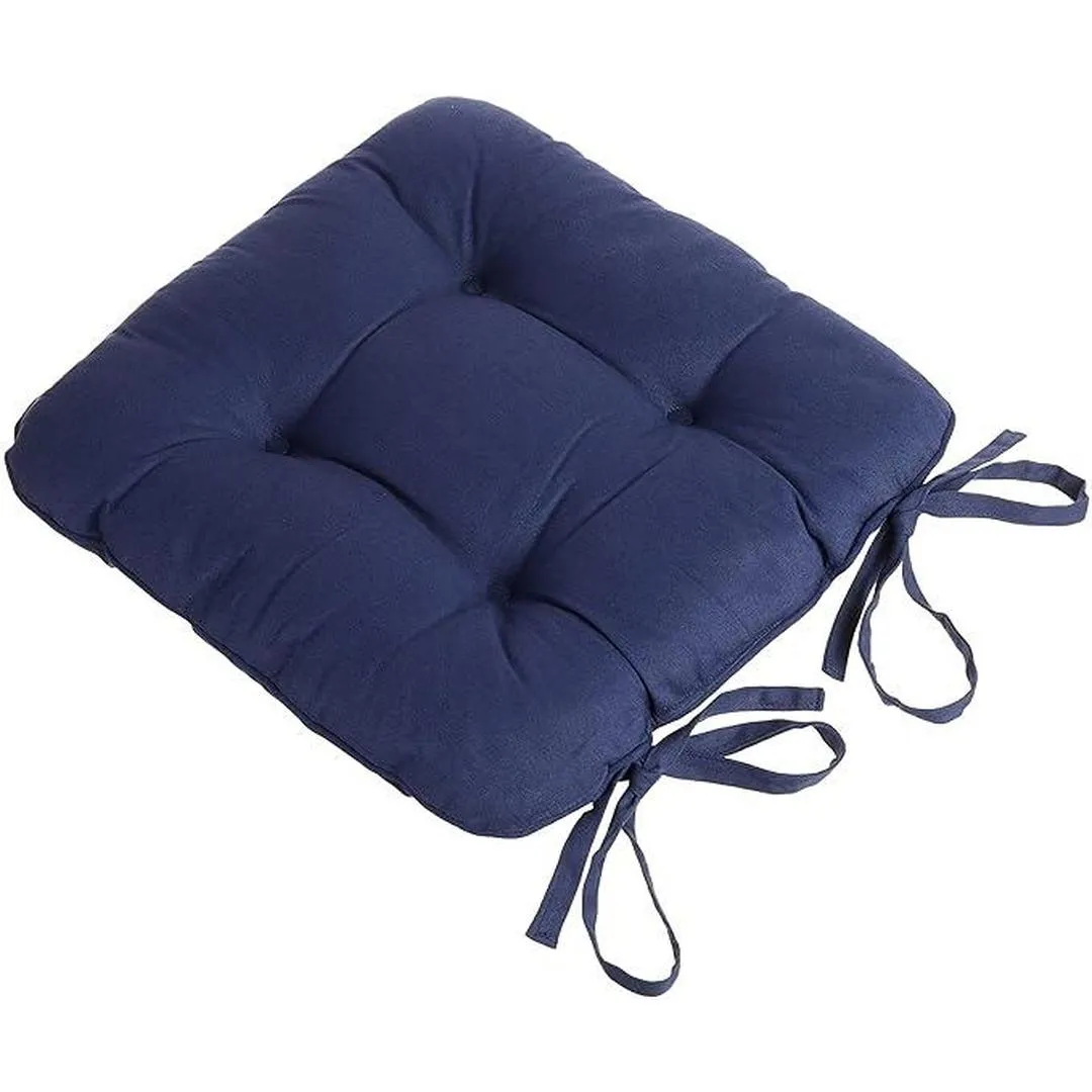 Popular Home Seat Cushion Pad, 2 Count (Pack of 1), Merida Navy
