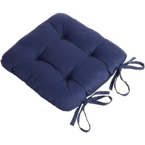 Popular Home Seat Cushion Pad, 2 Count (Pack of 1), Merida Navy