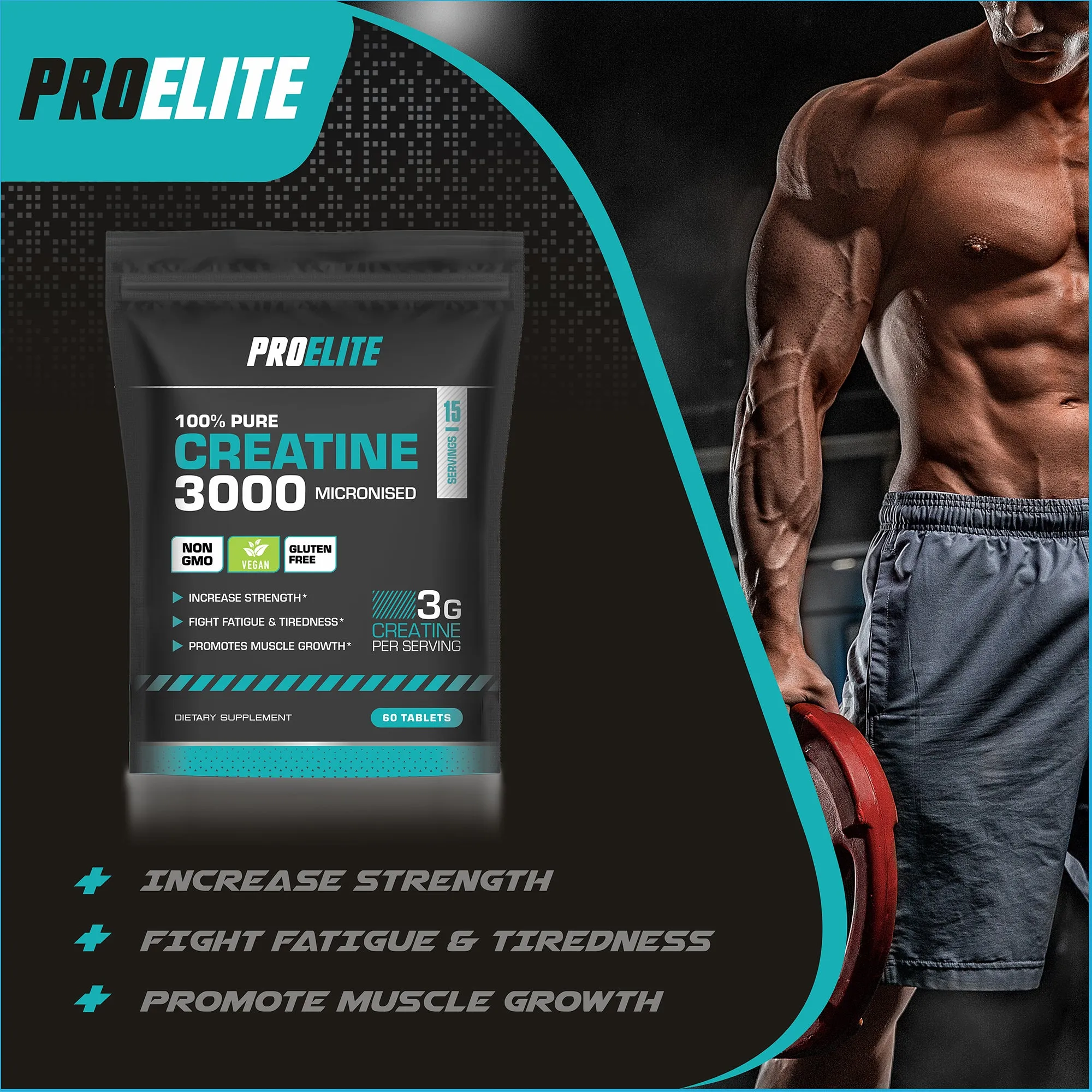 PROELITE Creatine Monohydrate 500mg Vegan Tablets