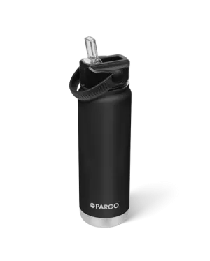 Project Pargo 750mL Insulated Bottle w/ Straw Lid - Midnight Black