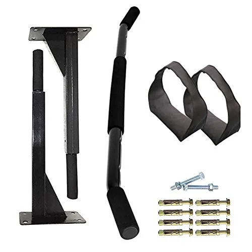 Protoner Wall Mounting Chin Up Bar and Ab Strap Combo