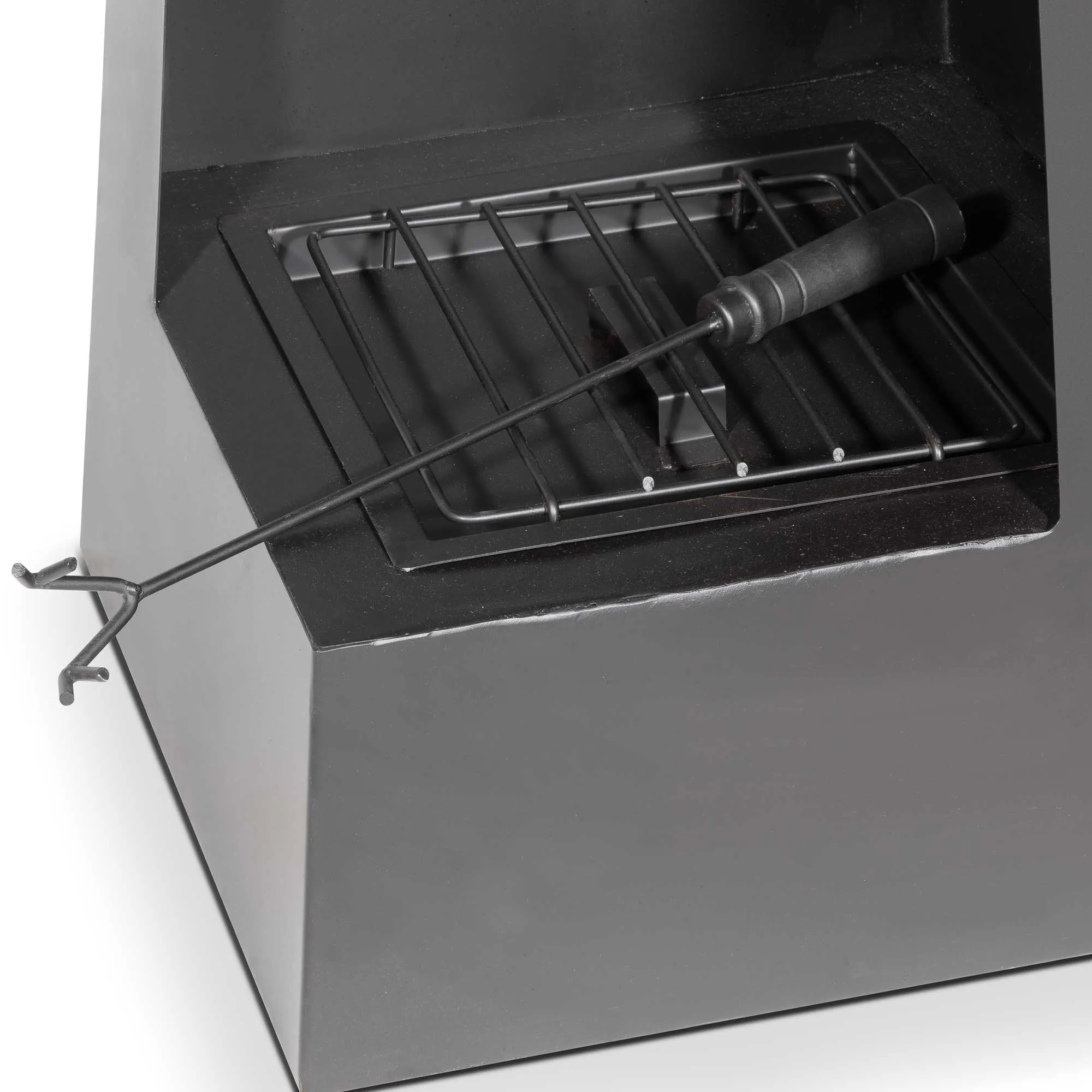 Pyramid Chiminea, Wood Burner, Heater for Outdoors/Gardens/Patio - Black Steel - DG105