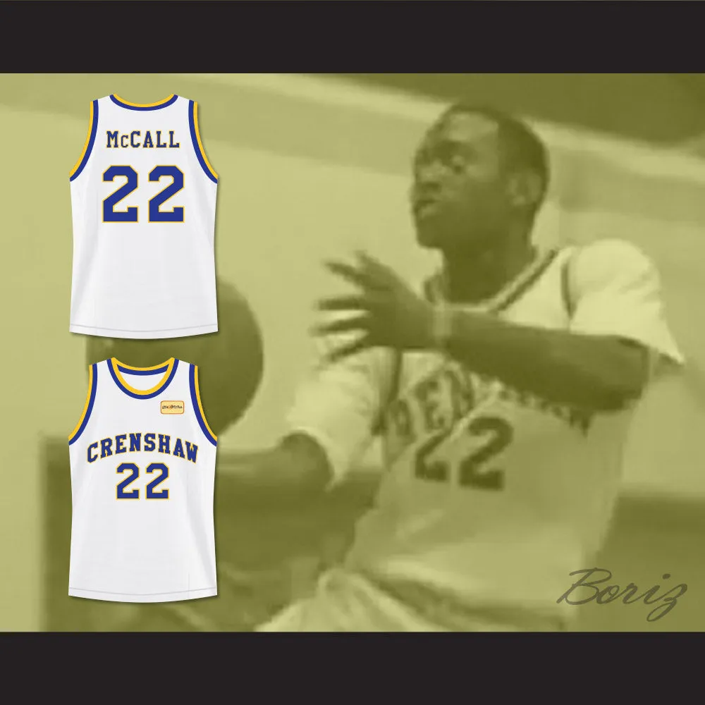 Quincy McCall 22 Crenshaw High School Basketball Jersey with Love and Basketball Patch