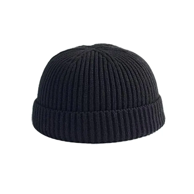"CAPCUFF" Bonnet tricoté Streetwear Noir - URB1™