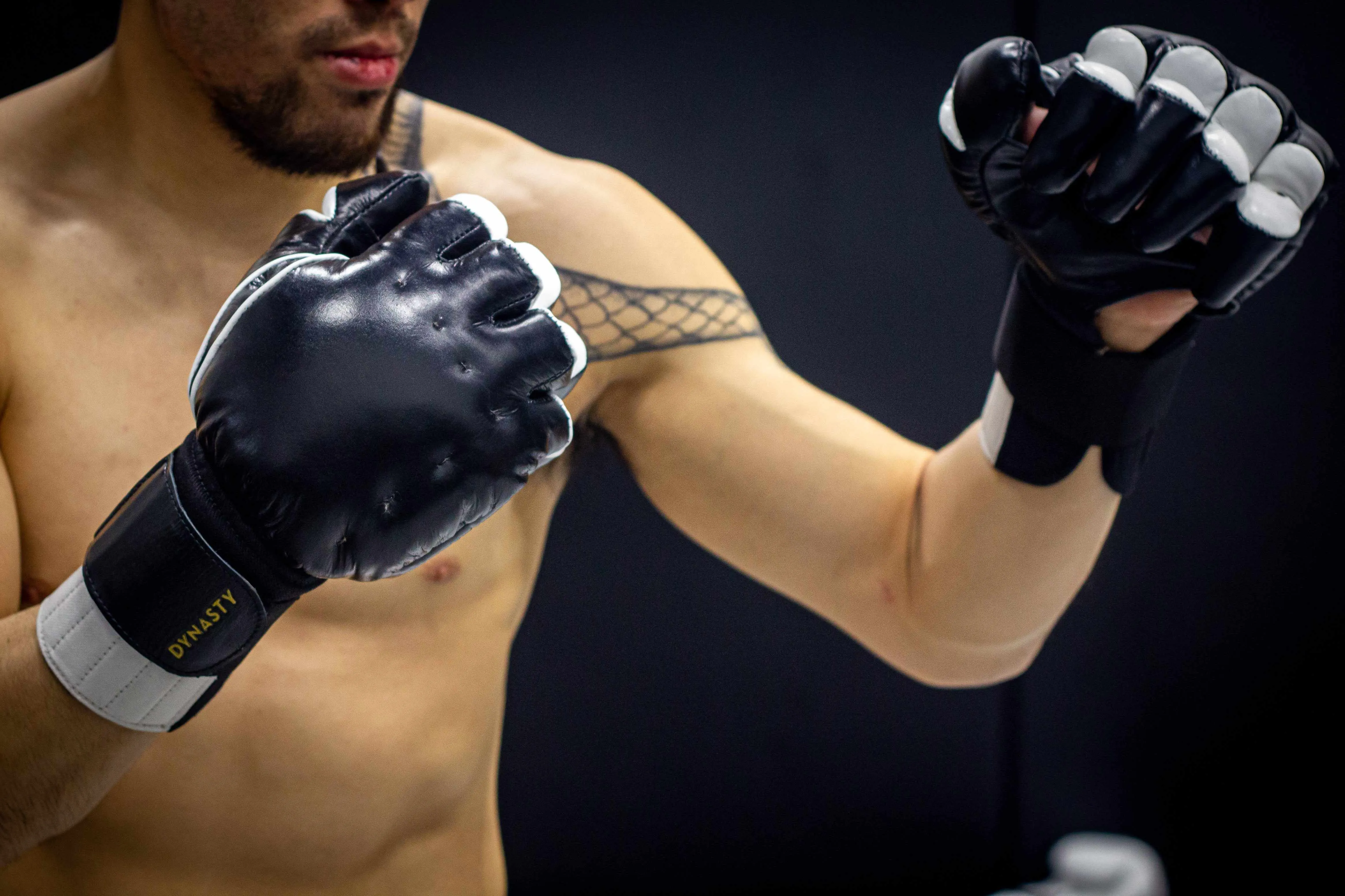 "Enter The Dragon" Old School Kung Fu Combat Gloves (Black)