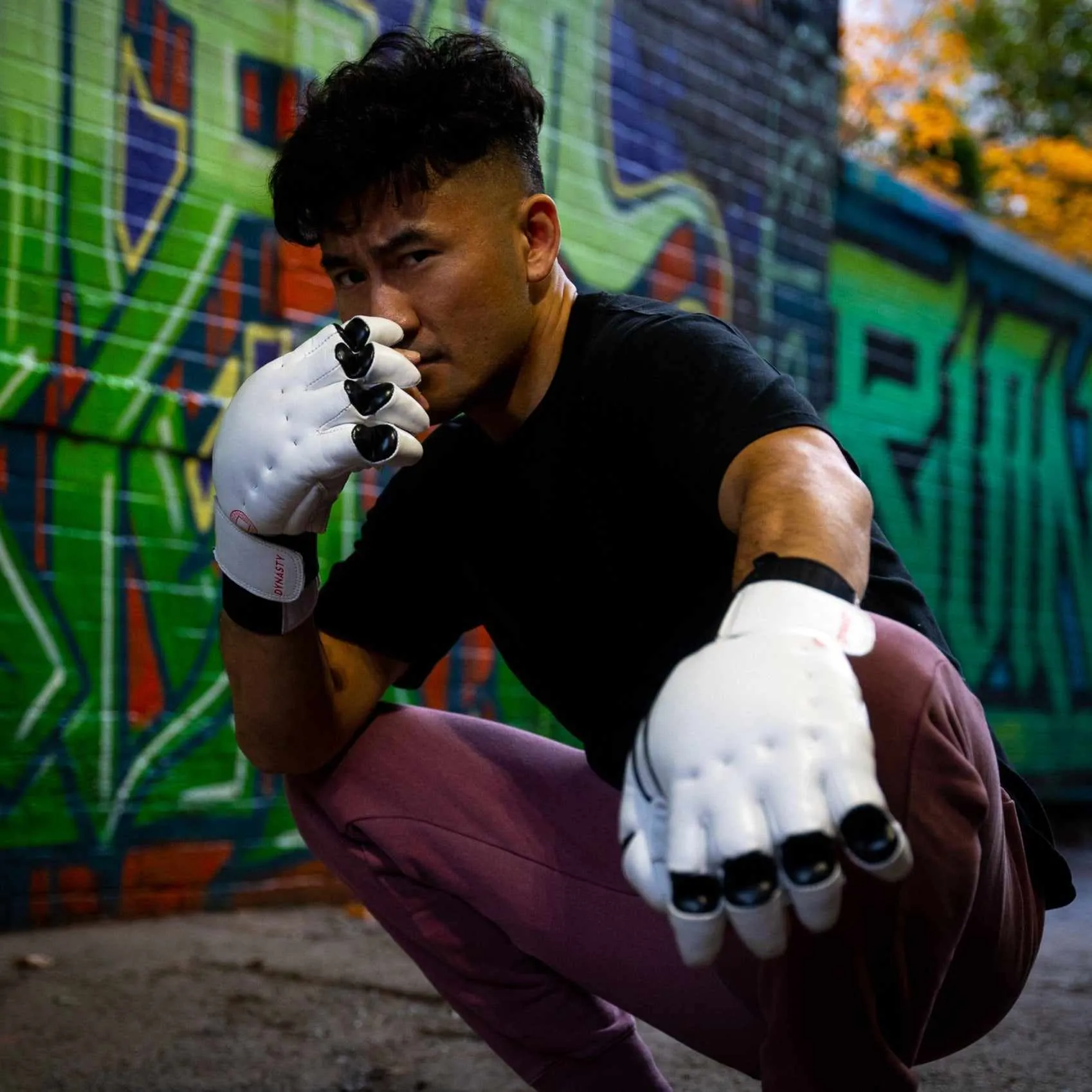 "Enter The Dragon" Old School Kung Fu Combat Gloves (White)